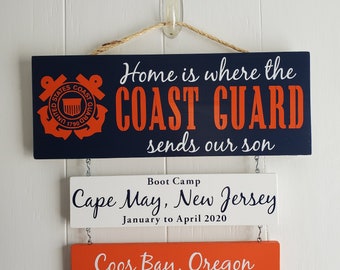 Coast Guard Duty Station Sign: Patriotic Home Decor, Coast Guard Parent