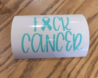 F*ck Cancer Decal: Awareness Ribbon Sticker