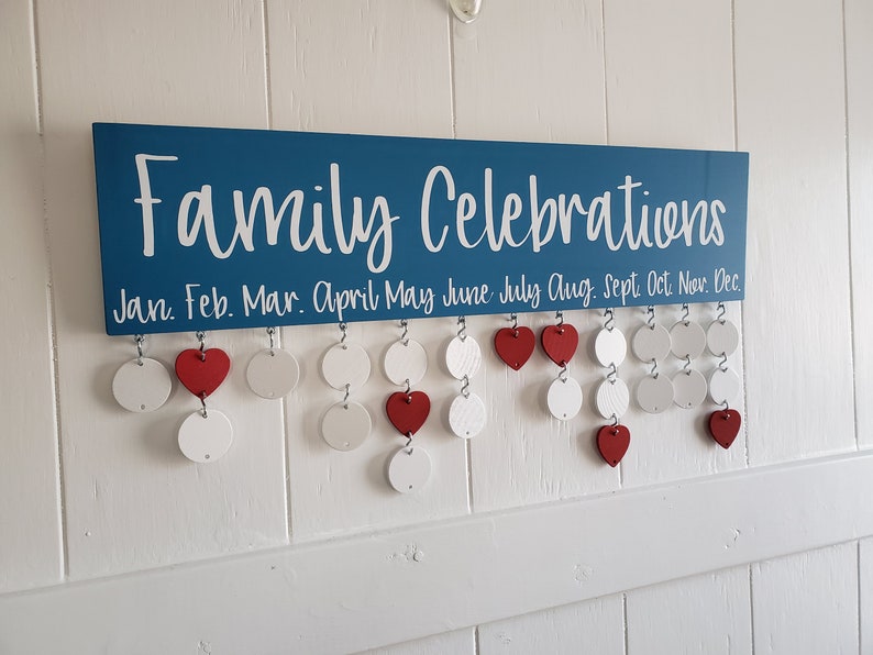 Family Celebration Sign Celebrations Board Ready to ship Mother/'s Day Gift Wood Calendar Birthday Calendar Perpetual Calendar