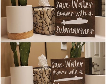 Submariner Bathroom Sign: Navy Humor Wall Decor