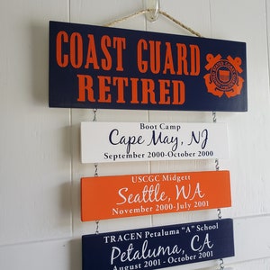 Coast Guard Retired, Patriotic Wall Décor, Duty Station Sign, Coast Guard sign, Coast Guard Retirement, Coast Guard Family sign