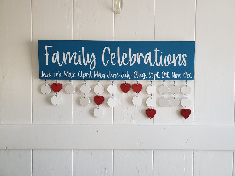 Family Celebration Sign Celebrations Board Ready to ship Mother/'s Day Gift Wood Calendar Birthday Calendar Perpetual Calendar