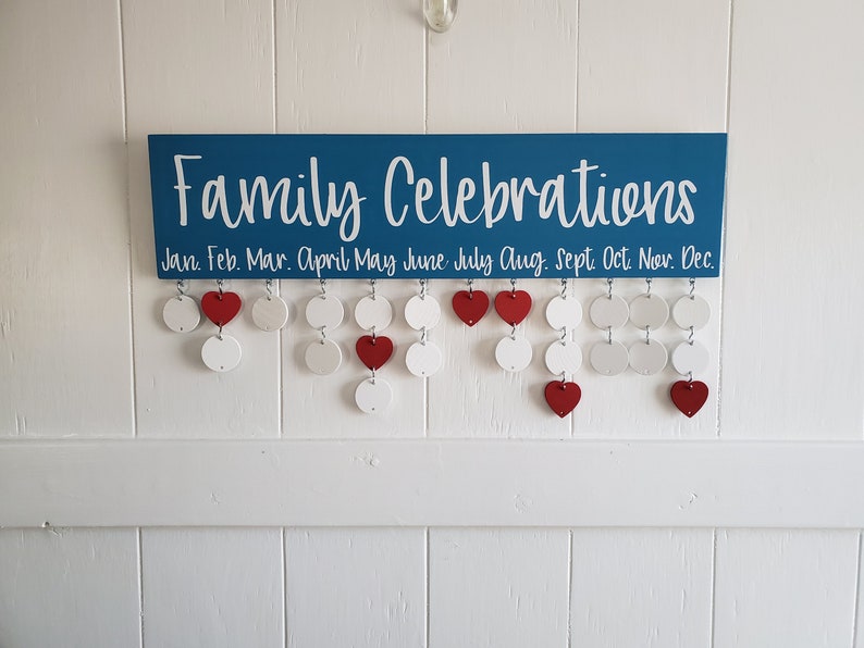 Family Celebration Sign Celebrations Board Ready to ship Mother/'s Day Gift Wood Calendar Birthday Calendar Perpetual Calendar