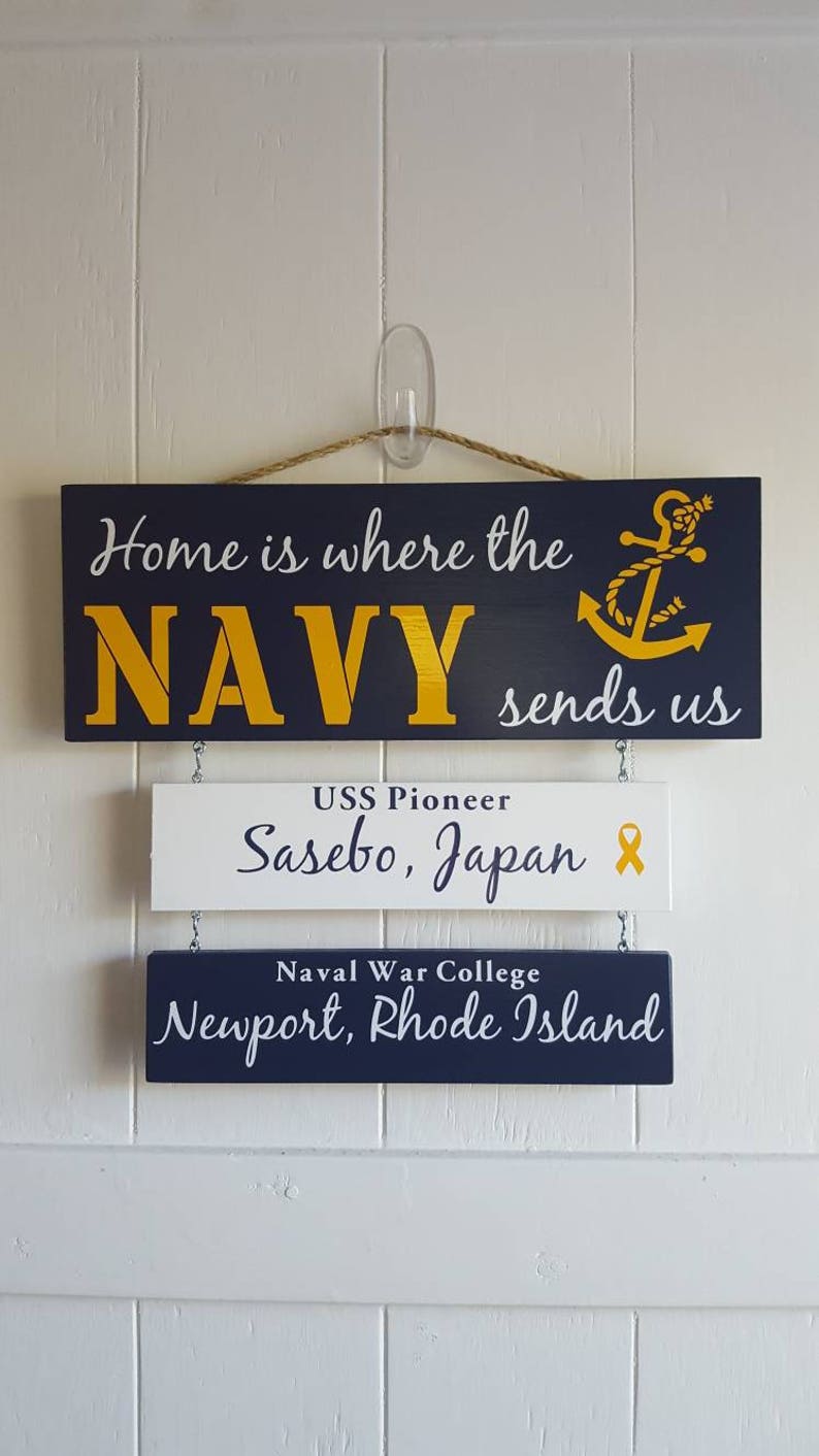 Home is Where the Navy Sends Us Navy Sign Patriotic Wall Etsy
