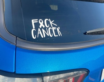 F*ck Cancer Decal: Awareness Ribbon Sticker, Cancer Support