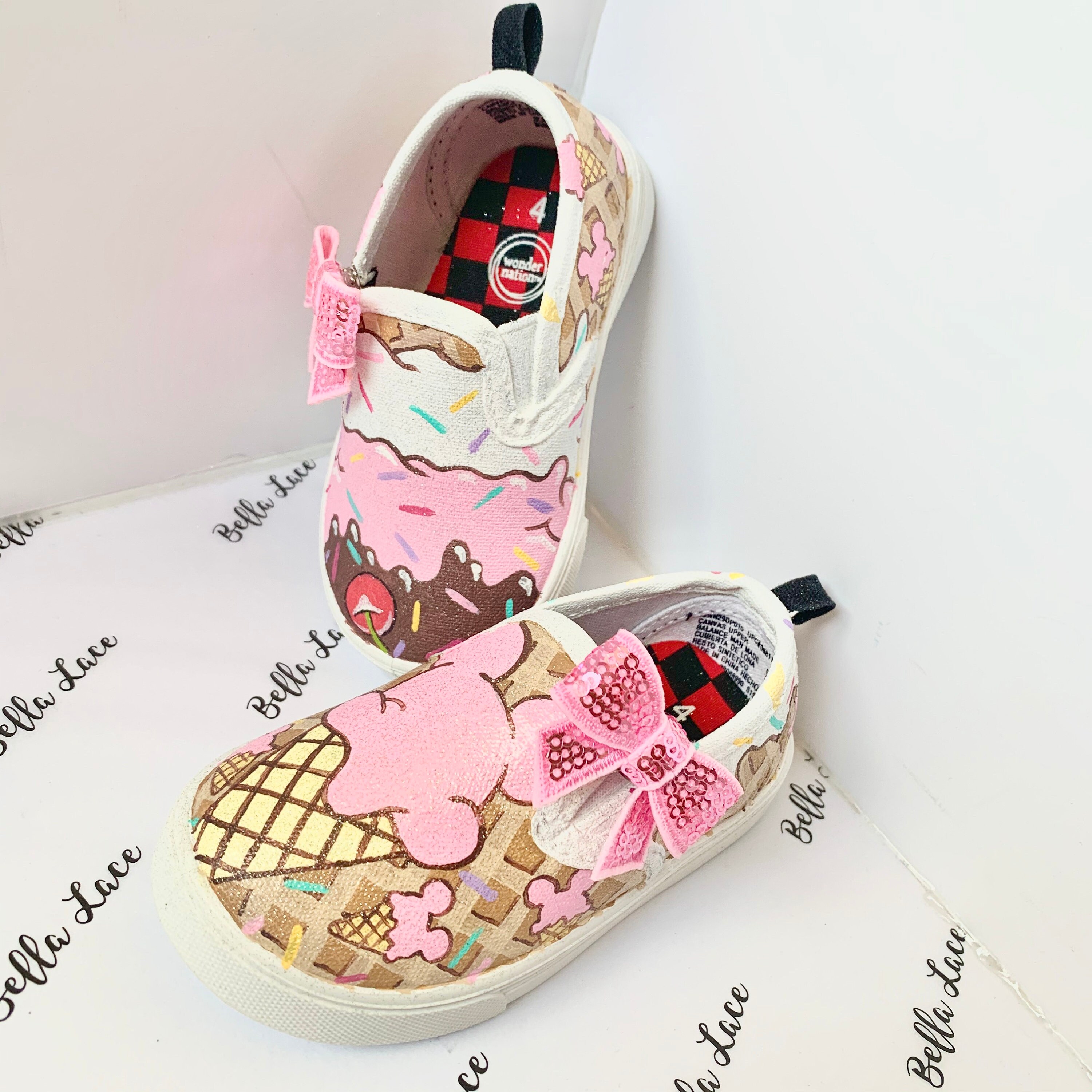 Infant size 4 ice cream shoes ice cream theme ice cream Etsy