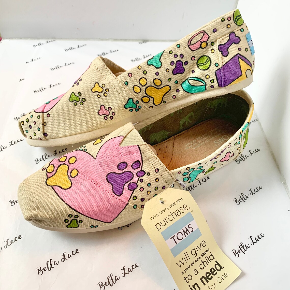 Custom pet dog toms canvas shoes handpainted toms pet Etsy