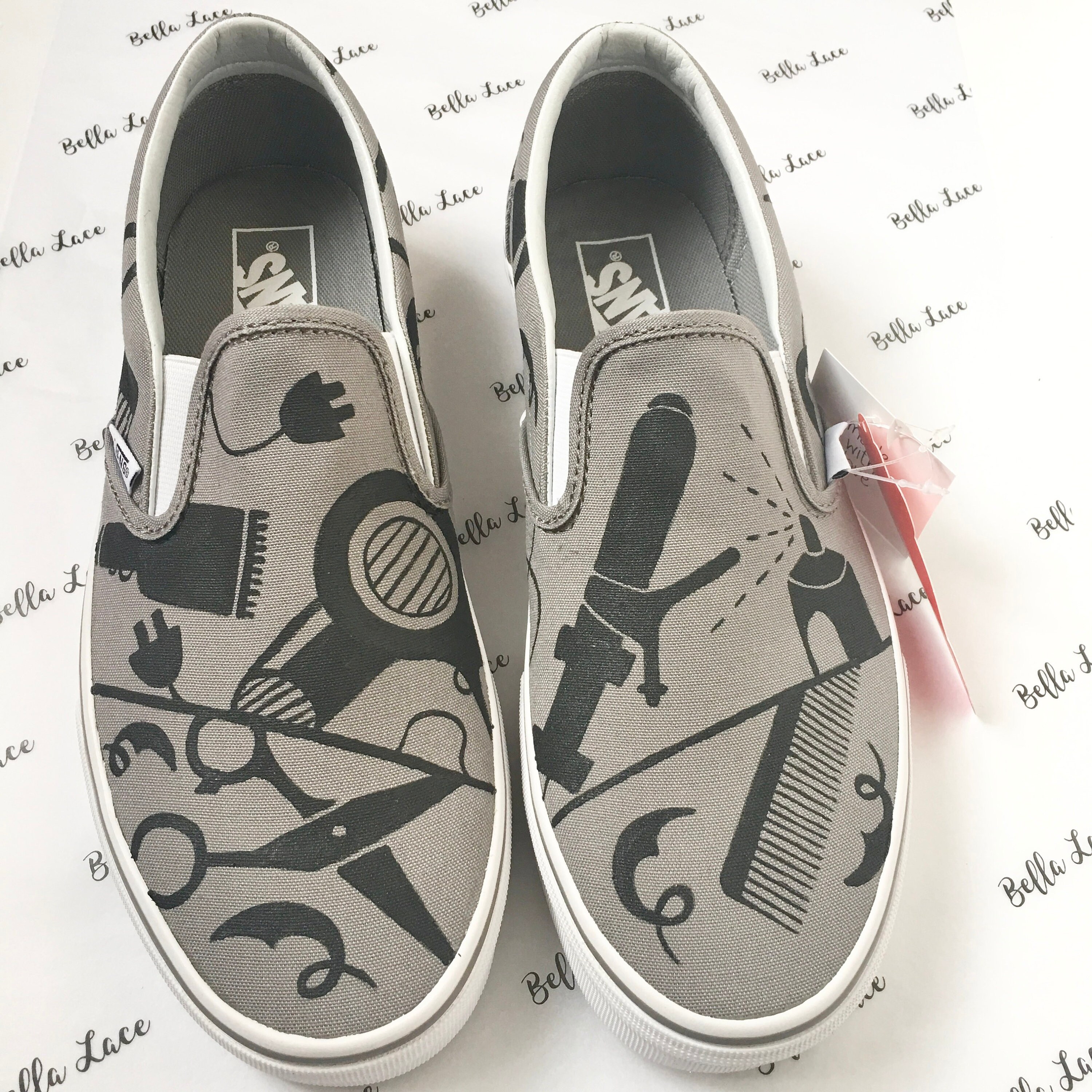 Custom Hairstylist Vans Shoes Custom Vans Barber Shoes Etsy