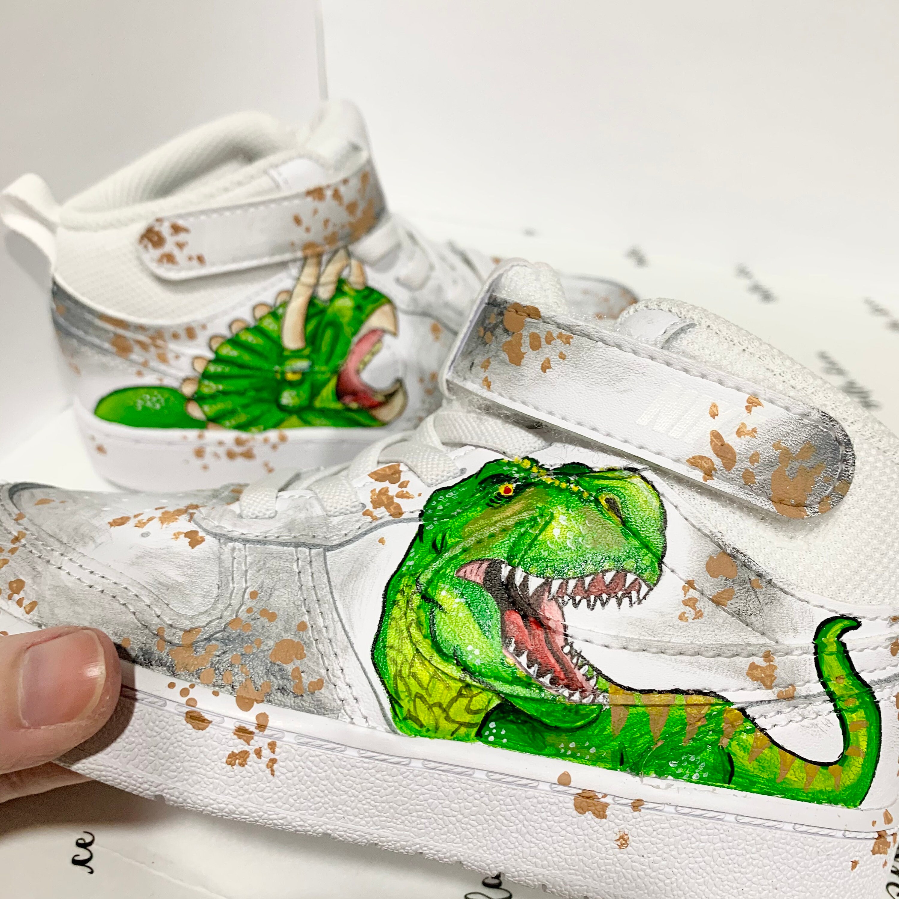 Custom Dinosaur Nike Sneakers Trex Shoes Dinosaur Theme Etsy
