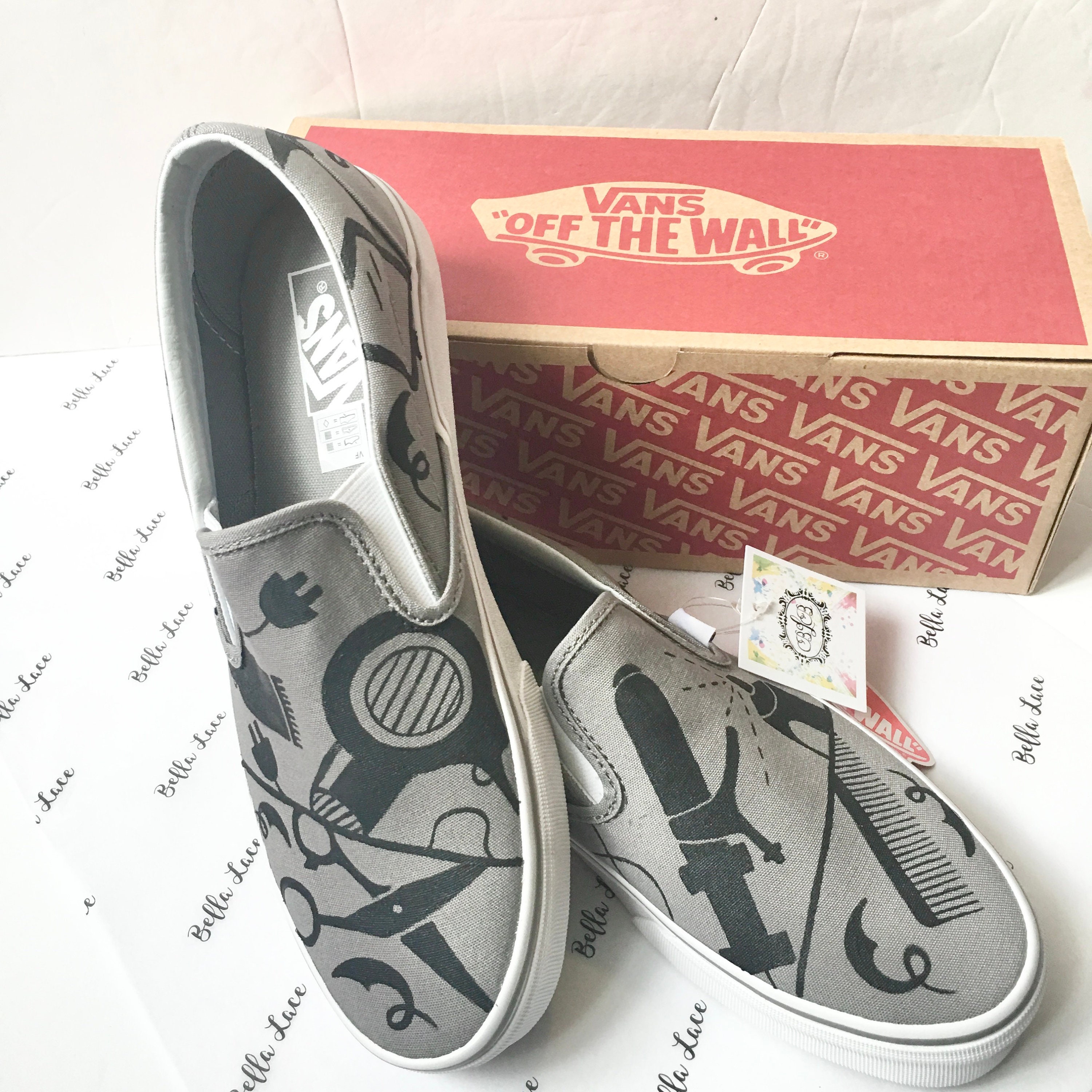 Custom hairstylist vans shoes custom vans barber shoes Etsy
