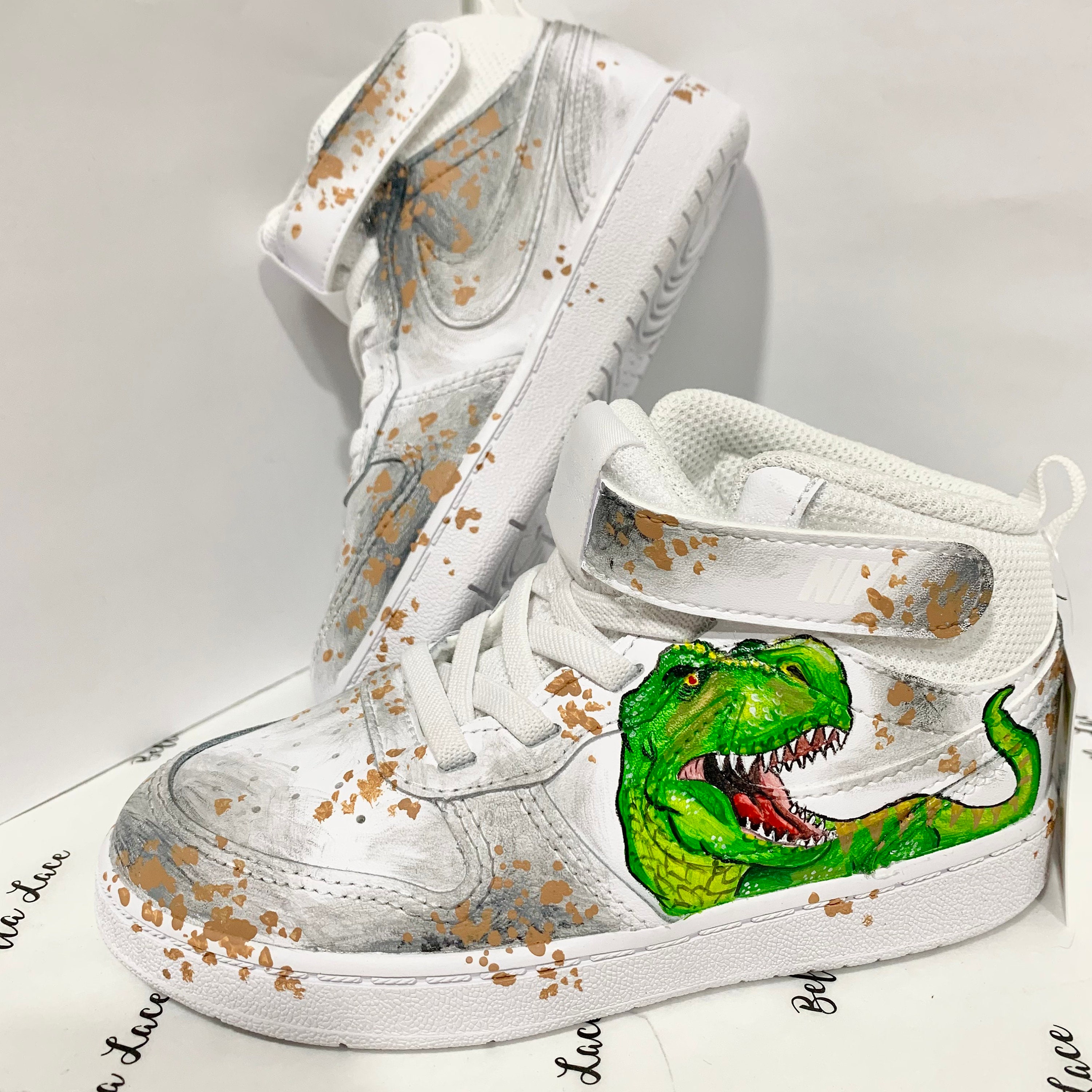 Custom Dinosaur Nike Sneakers Trex Shoes Dinosaur Theme Etsy