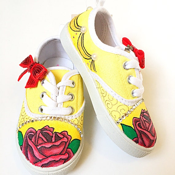 Beauty And The Beast Shoes Custom Belle Shoes Princess Etsy Beauty And The Beast Shoes Custom Belle Shoes Princess Etsy