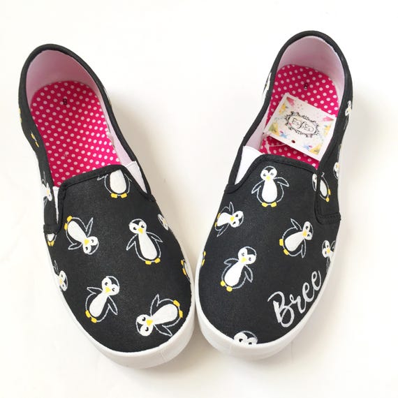 Custom penguin canvas shoes Kids/toddler/adult shoes | Etsy