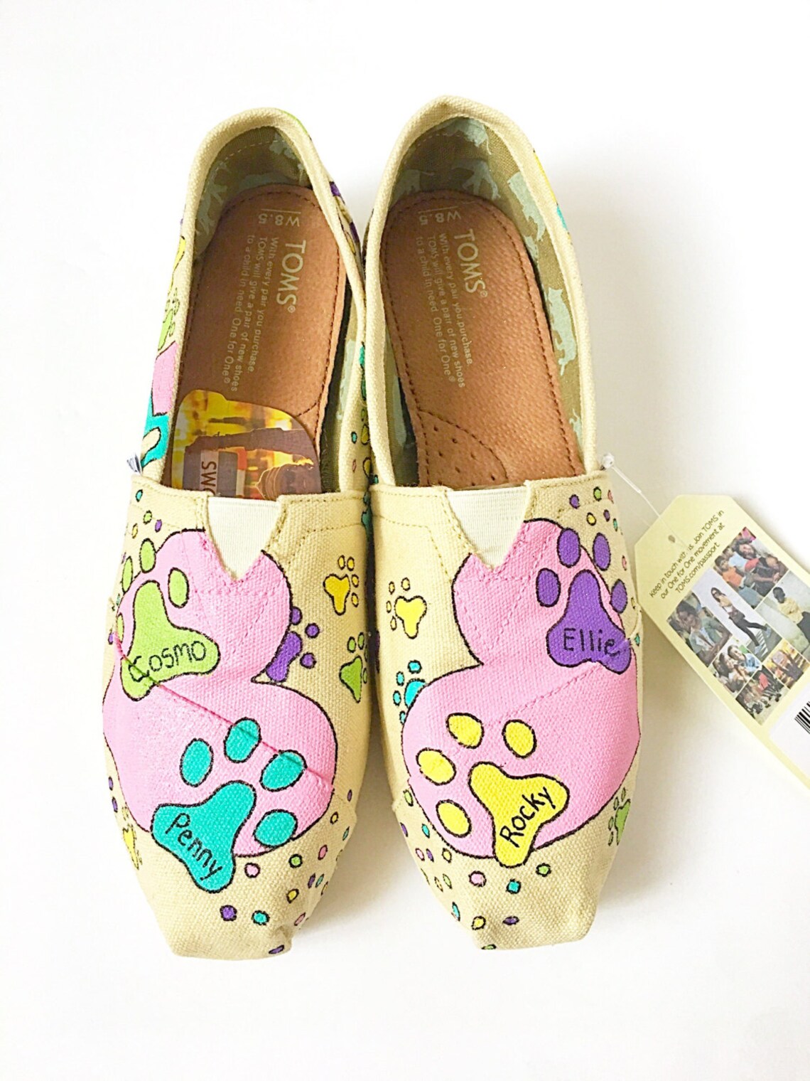 Custom pet dog toms canvas shoes handpainted toms pet Etsy