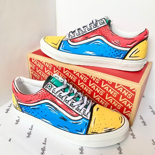 Custom Painted Cartoon Old Skool Vans 