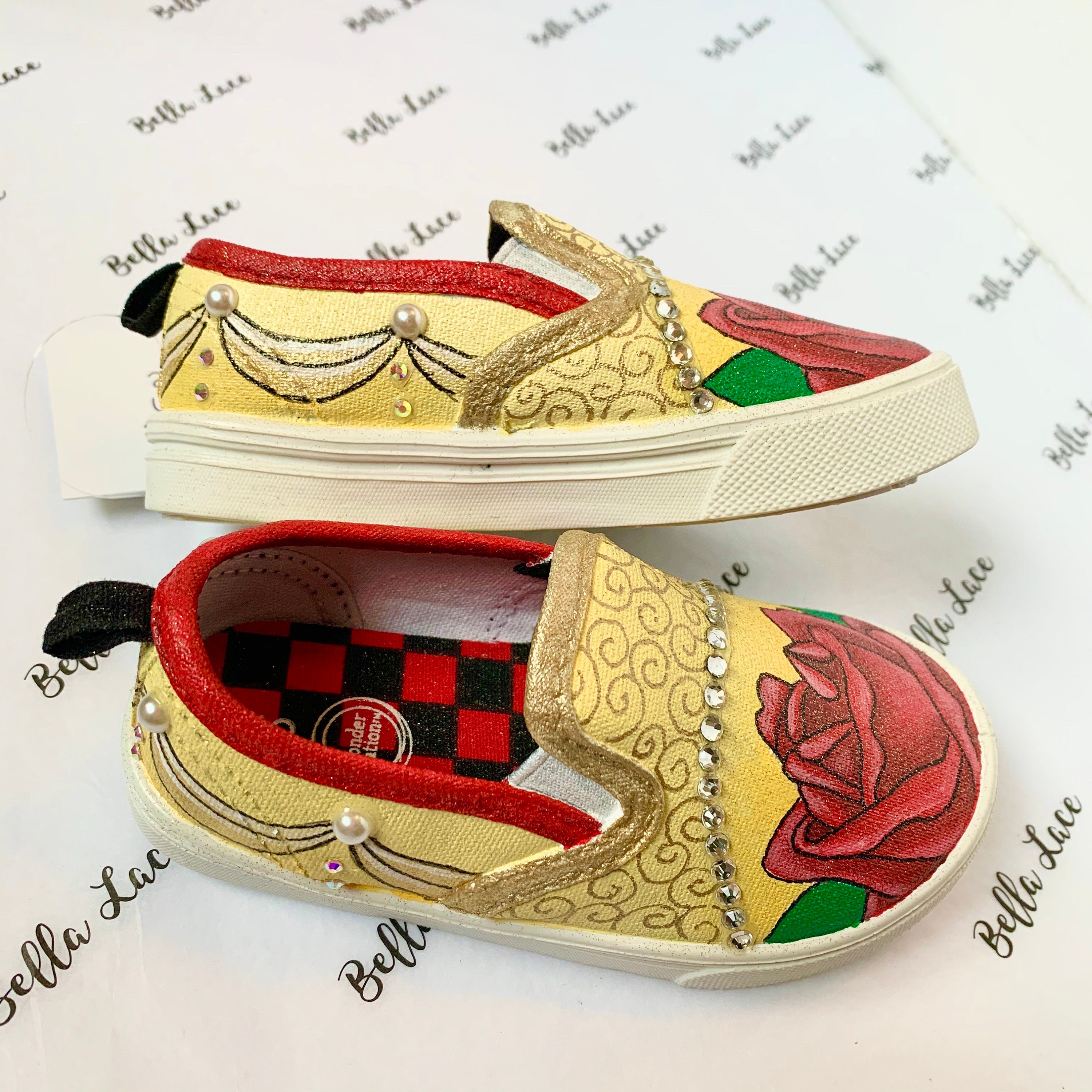Beauty and the beast shoes custom belle shoes princess Etsy
