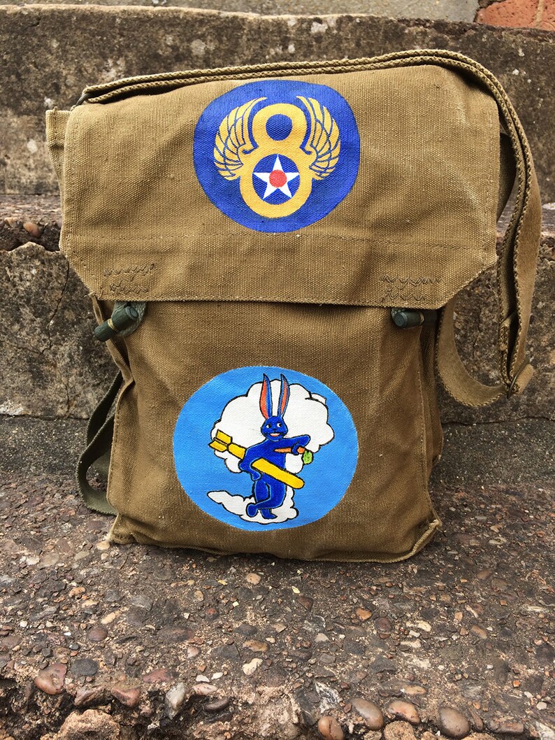 Hand painted messenger bag USAAF 8th Air Force and 324 | Etsy