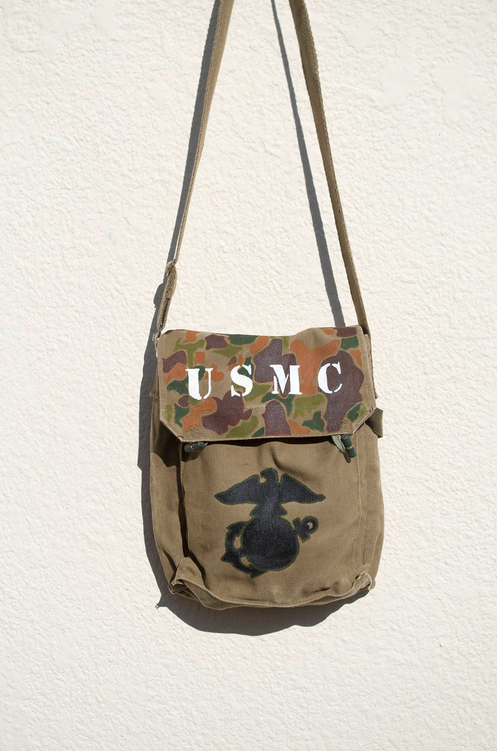 Hand painted messenger bag USMC Etsy