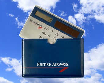 Vintage British Airways solar Ultra Thin 2mm Calculator