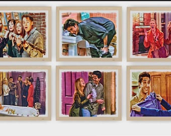 Friends TV Art Prints Qty 1 Ross Leather Pants White Teeth Phoebe My Eyes Funny Posters Ugly Naked Guy Rachel Monica 90s Funny Dorm Room Art