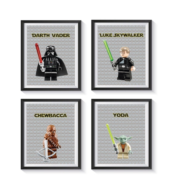 star wars art print set qty 4 nursery bedroom playroom etsy singapore