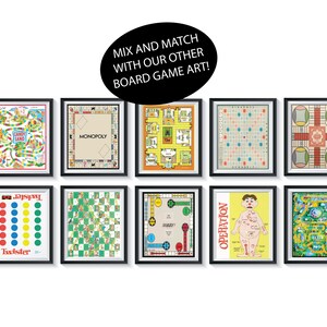 Board Game Art Prints UNFRAMED Qty 12 Game Room Wall Art Playroom ...