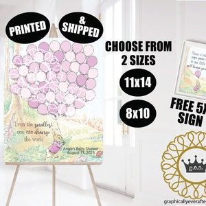 Peter Rabbit Baby Shower Personalized Guest Book Alternative Keepsake Girls Pink Sign a Balloon First Birthday Gift Digital File Printable