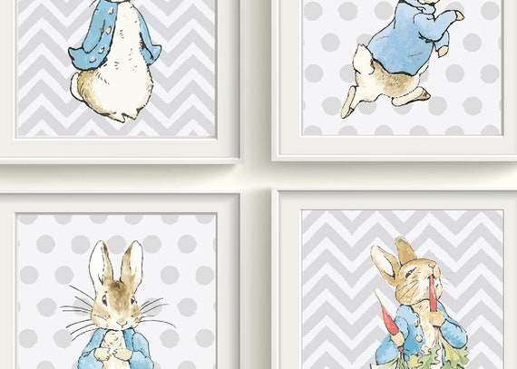 Peter Rabbit Nursery Art, Beatrix Potter Nursery Decor, Peter