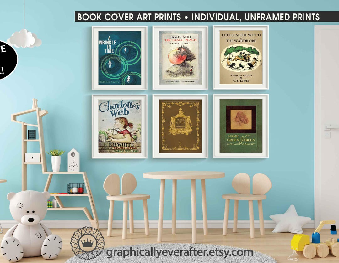 Classic Book Cover Art Prints, Vintage Book Lover Wall Posters, Library ...