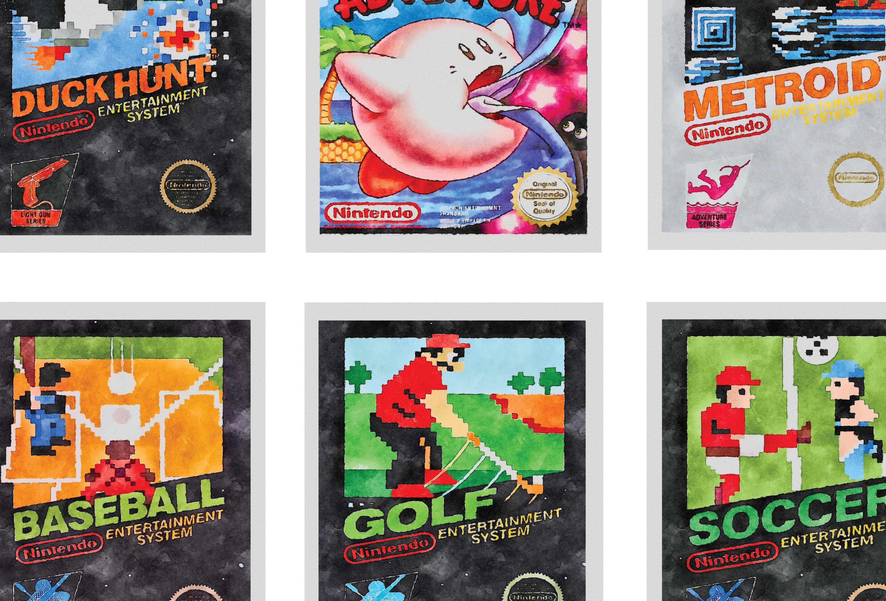 Retro Video Game Art Prints 80s Game Room Decor Set of 8 UNFRAMED Man ...
