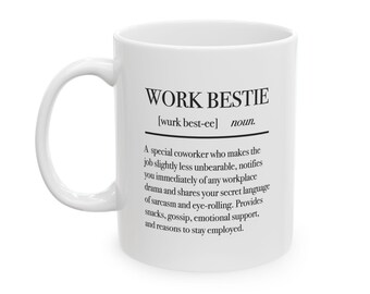 Arbeit Bestie Kaffeetasse Geschenk, Arbeit Bestie Tasse, lustige Arbeit Bestie Geschenk, Mitarbeiter Bester Freund Geschenk, lustige Mitarbeiter Tasse
