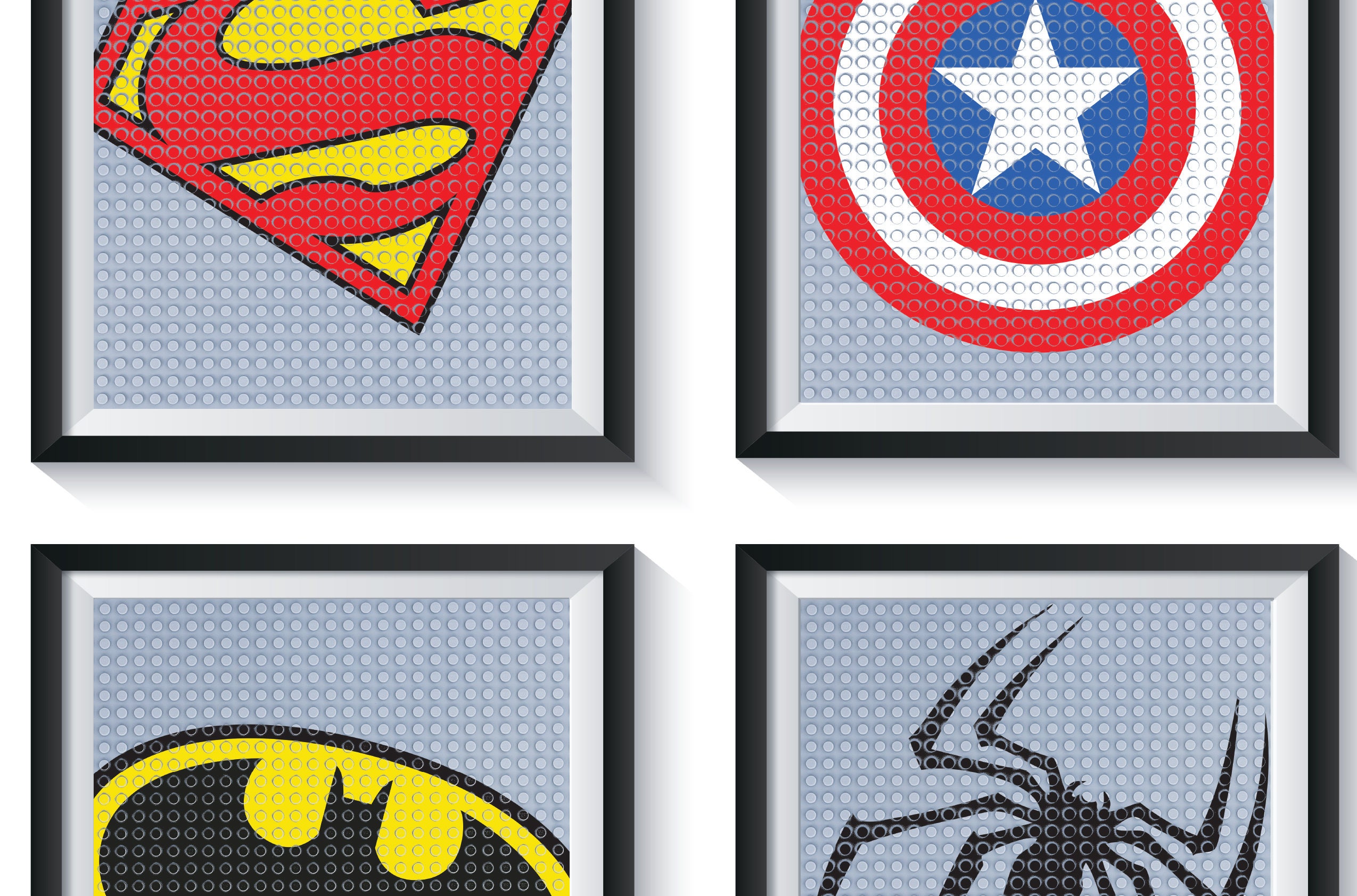 Superhelden-Logo-Drucke Qty 4 jungen KINDERZIMMER | Etsy