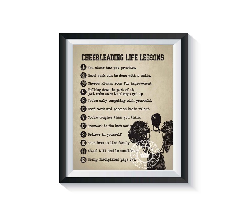 Cheerleading Male Life Lessons Art Print Qty 1 Boys Mens Cheerleading ...