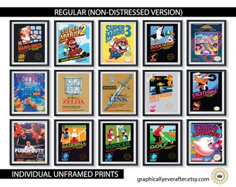 80s Video Games Art Prints UNFRAMED Qty 4 Game Room Vintage 90s Arcade Playroom Gamer Wall Art Decor Retro Dorm Room Man Cave Birthday Gift