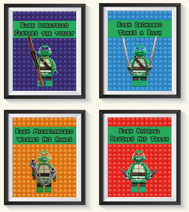 On Sale Teenage Mutant Ninja Turtle Bathroom Bedroom Art Etsy