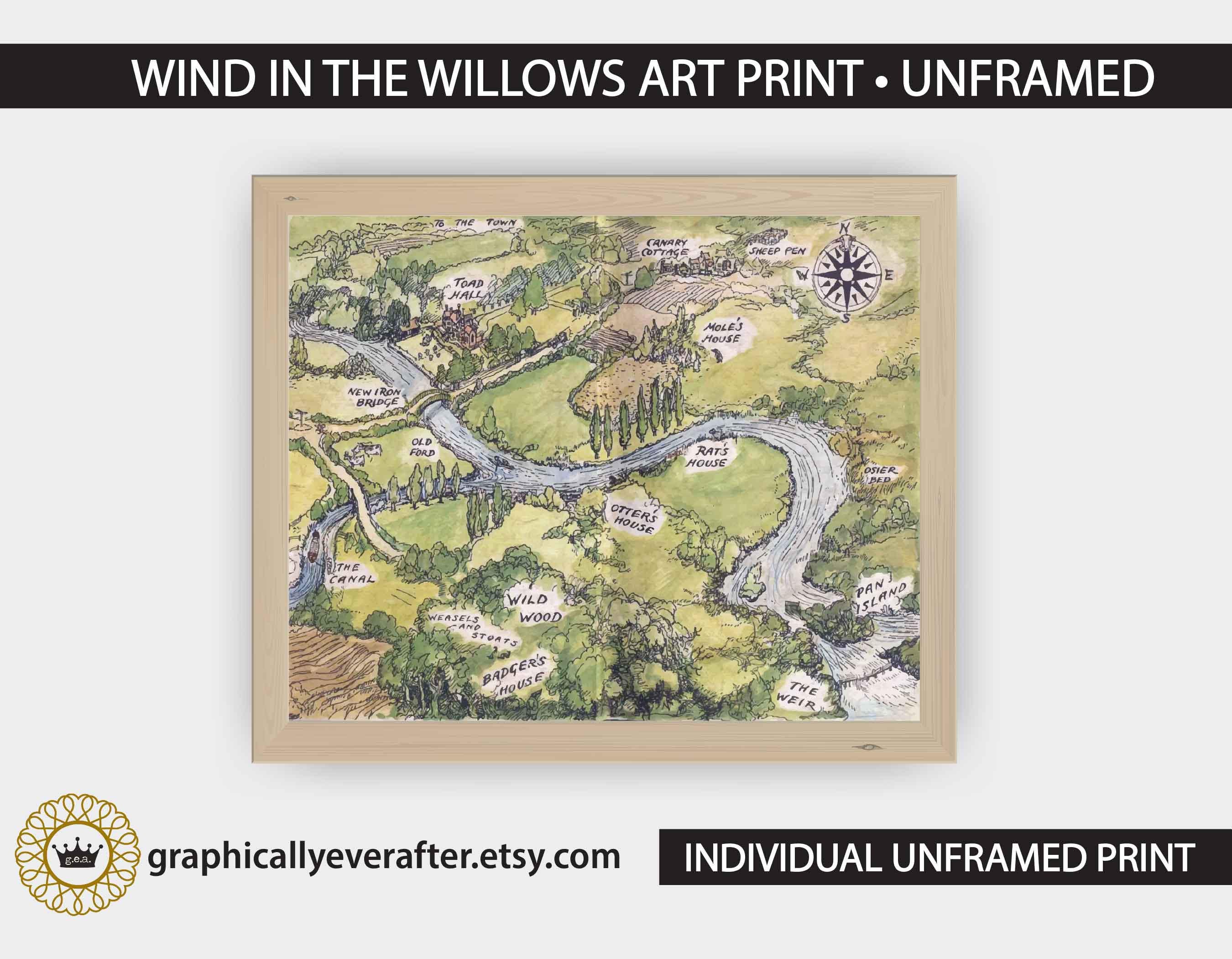 Wind in the Willows River Map Art Print the Riverbank Map Nursery Art ...
