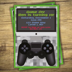 Video Game Birthday Party Invitation Game Truck Boys 8th 9th 10th 11th 12th Gamer Invite Digital File, Printable