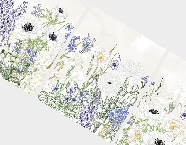 Spring Wildflowers Art, Set of 3 Wildflower Nursery Prints, Floral
