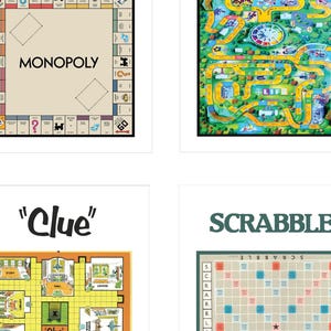 Retro Classic Board Game Art Prints, Vintage Board Game Posters, Qty 10 ...