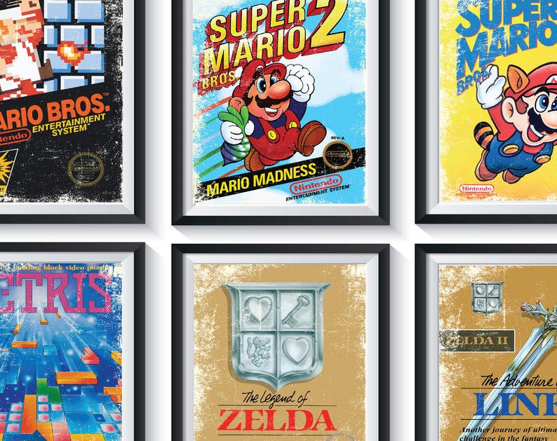 Retro Video Games Art Prints Game Room Decor UNFRAMED Qty 15 Etsy