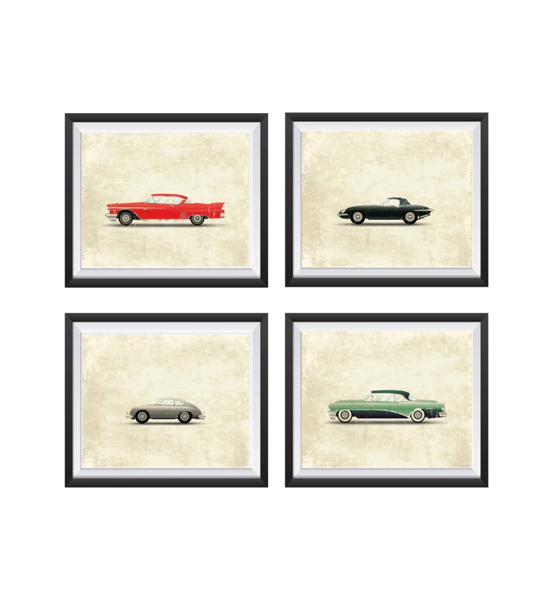 Classic Cars Art Prints BEDROOM NURSERY PLAYROOM Decor Etsy