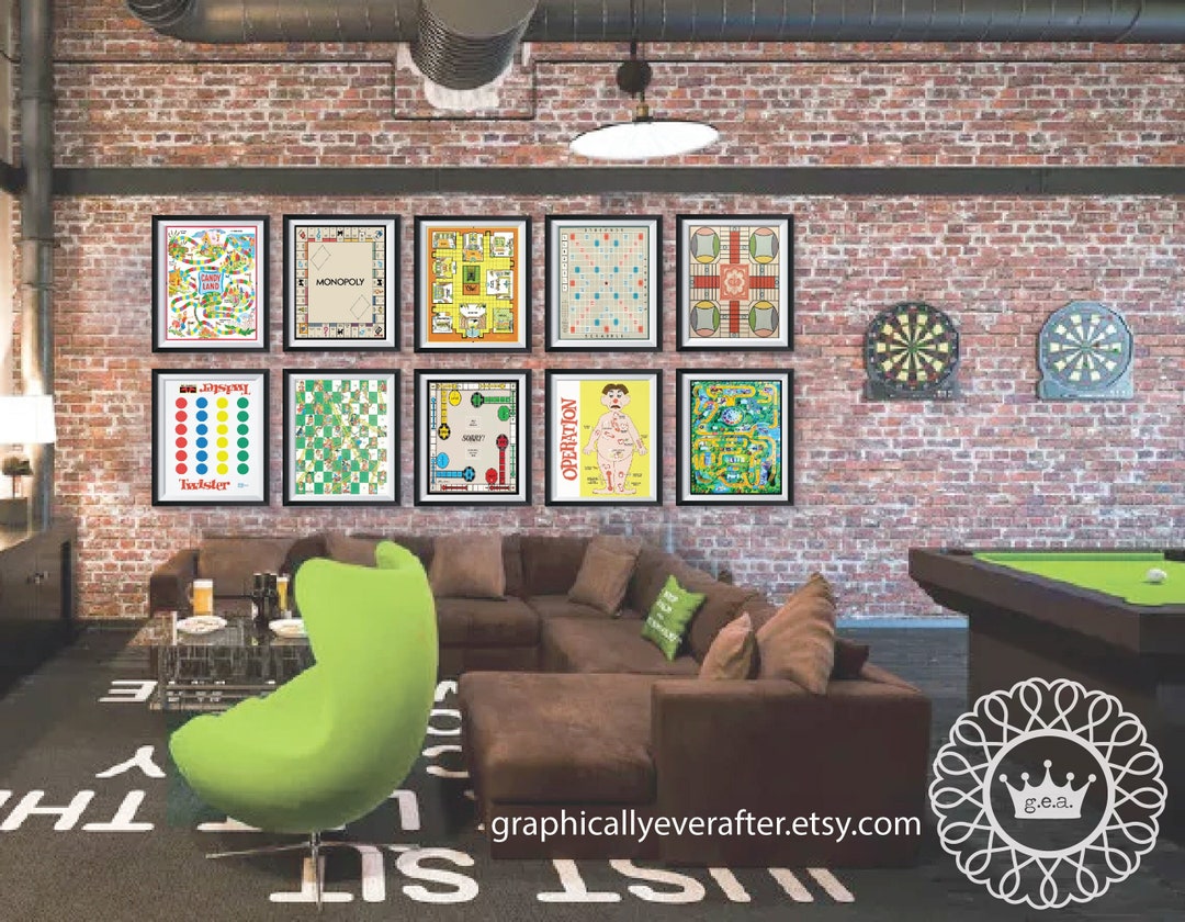 Retro Board Games Art Prints UNFRAMED Qty 10 Game Room Housewarming ...