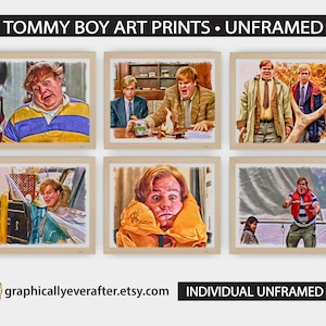 Tommy Boy Movie Art Prints Qty 6 Chris Farley Posters, David Spade, Tommy Boy Sale Pitch Deer, 90s Funny Comedy Movie, Dorm Room Wall Decor