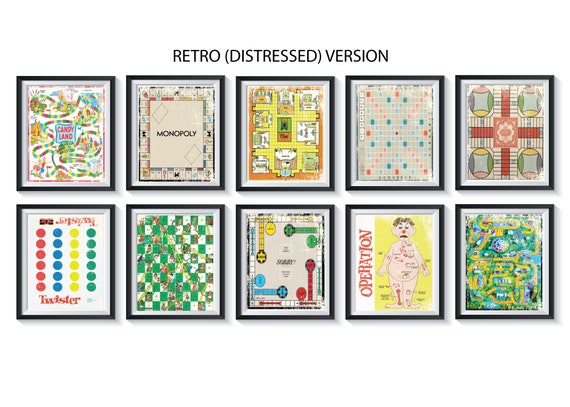 Vintage Board Games Art Prints UNFRAMED Qty 1 Playroom