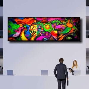 Original Abstract Graffiti Art, Large Graffiti Art, Street Art, Graffiti Art Canvas, Graffiti Art On Canvas, Large Wall Art, Canvas Wall Art