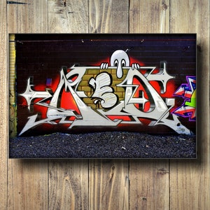 Graffiti Art On Canvas, Graffiti Art Canvas, Graffiti on Canvas, Street Art, Graffiti Wall Art Print, Steampunk Wall Art, Urban Art