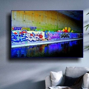 Graffiti Art On Canvas, Graffiti on Canvas, Street Art, Graffiti Wall Art, Industrial Wall Art, Original Graffiti Art, Steampunk Wall Art