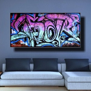 Old Time Graffiti Art At It&#39;s Best. Unique One Of A Kind Graffiti On Canvas, Graffiti Art, Street Art, Graffiti Wall Art, Canvas Wall Art