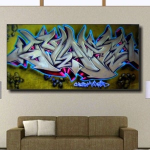 Graffiti On Canvas, Graffiti Art Canvas, Graffiti Art, Graffiti, Graffiti Street Art, Street Art, Graffiti Wall Art Original, Abstract Art
