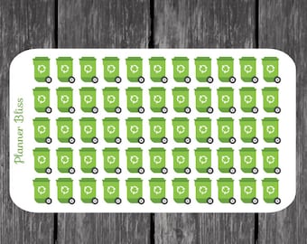 Trash Planner Stickers - Erin Condren, Kikki K, Filofax, Plum Paper, Recycle Stickers, Garbage Stickers, Waste, Refuse
